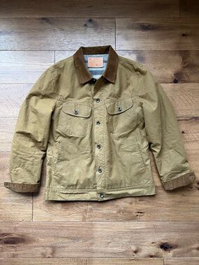 Taylor Stitch Long Haul Trucker Jacket Lined Halley Stevensons Dry Wax Sz 40